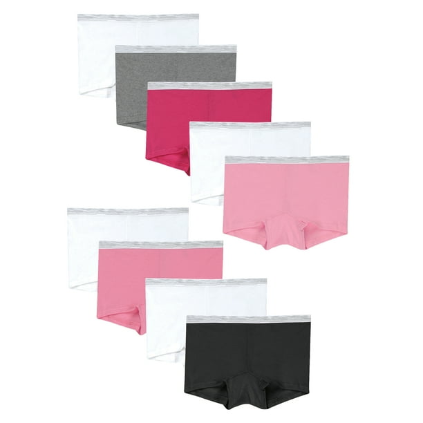 Hanes Women/'s Cotton Sporty 6pk Boy Shorts Colors May Vary